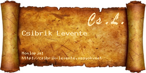 Csibrik Levente névjegykártya