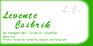 levente csibrik business card